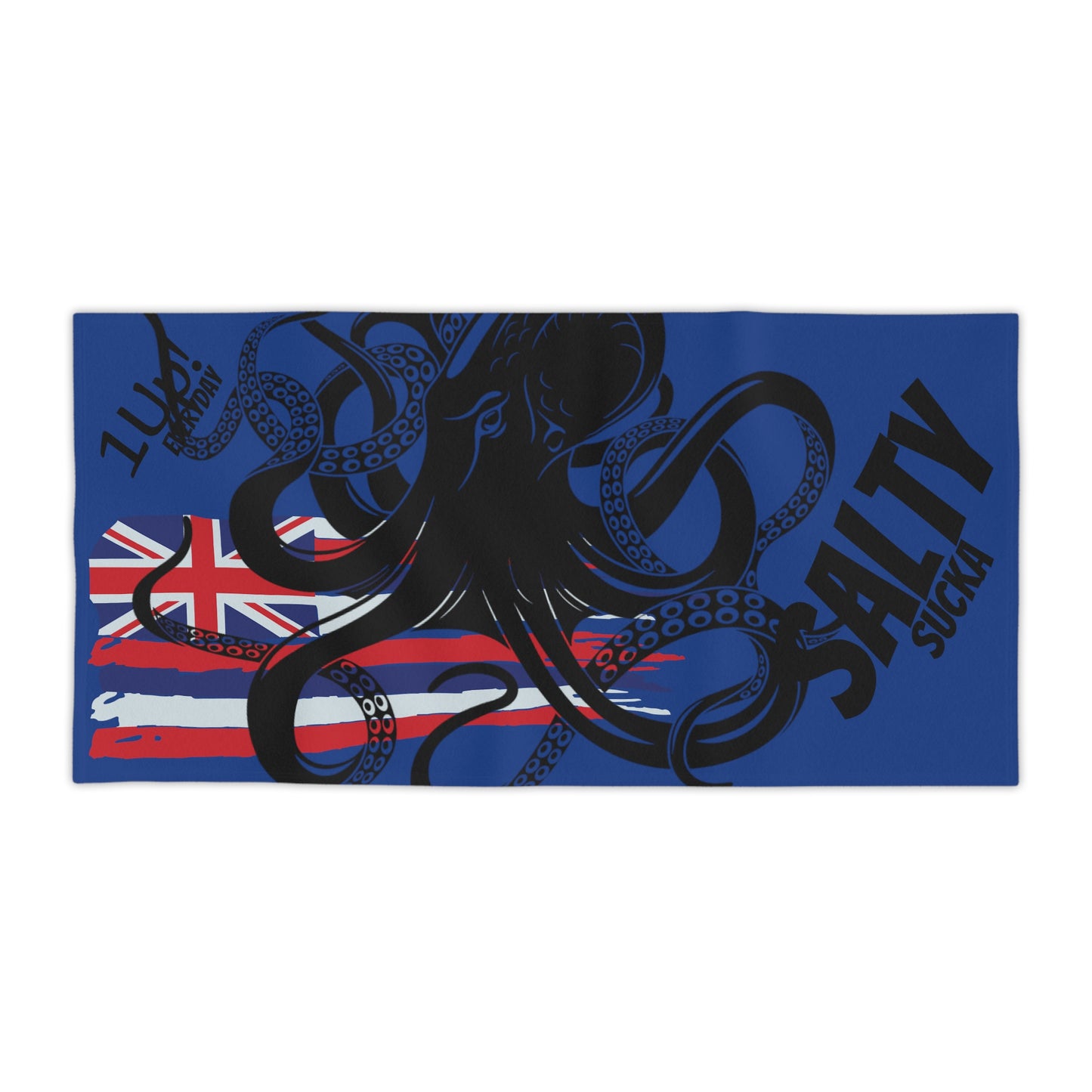 Hawaiian Octopus Beach Towels 1Up! 2 blue