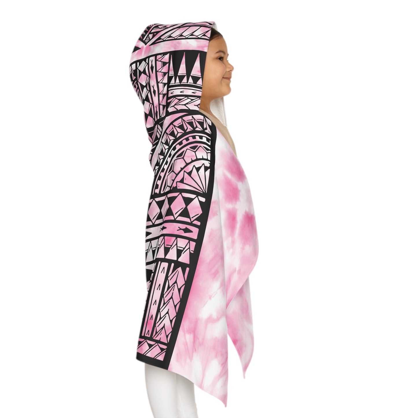 Girl Polynesian Tribal Youth Hooded Towel 1