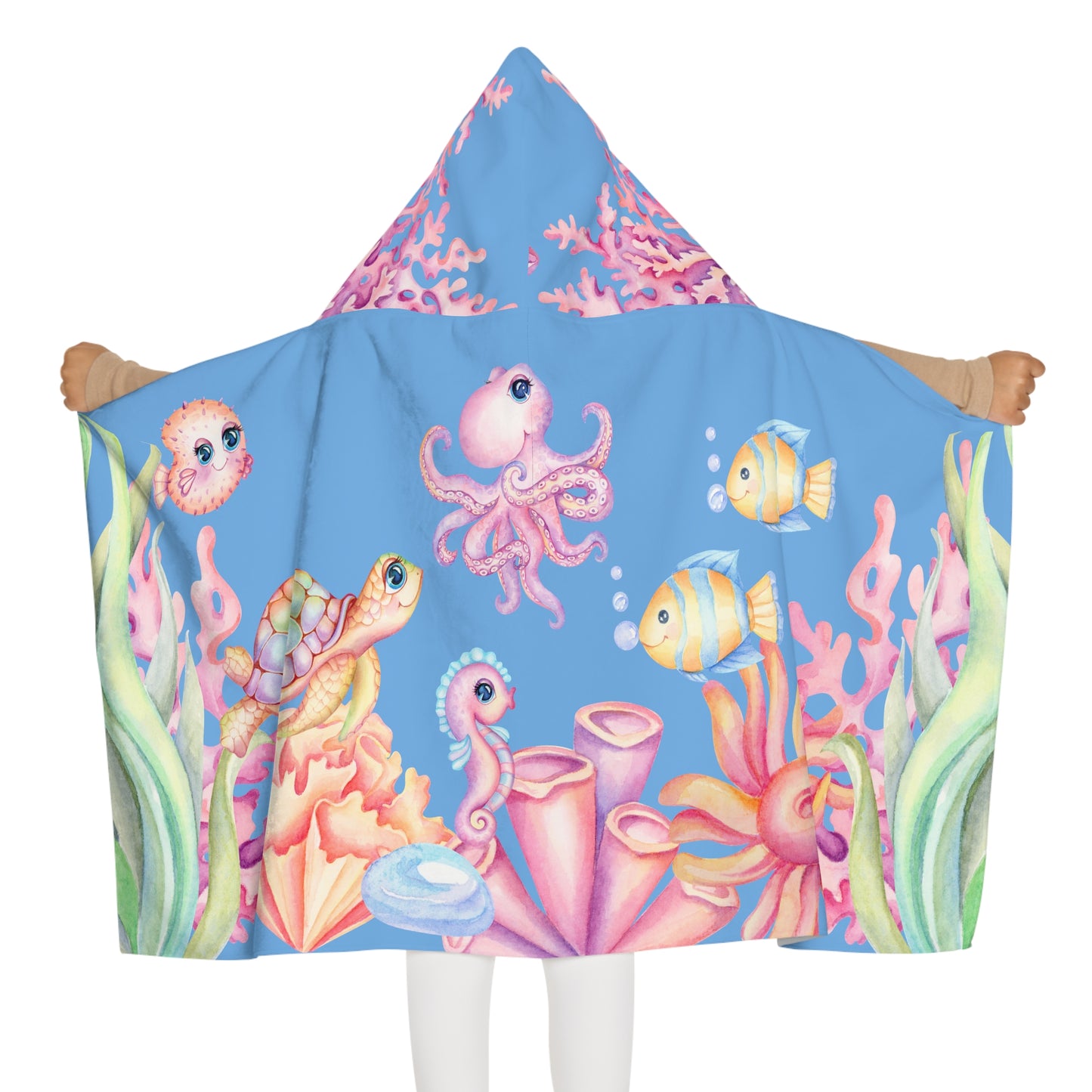 Custom under the sea Youth Hooded Towel