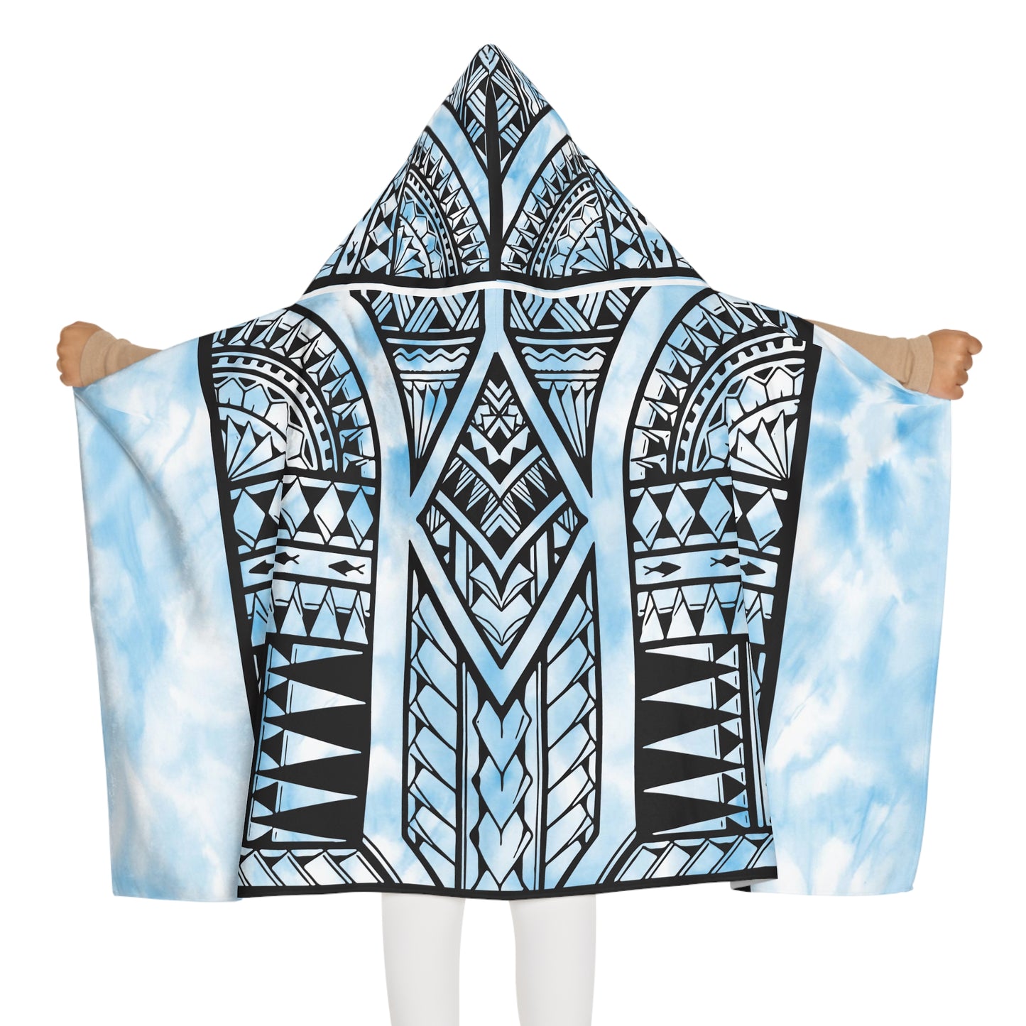 Boy's Polynesion Tribal Youth Hooded Towel 1