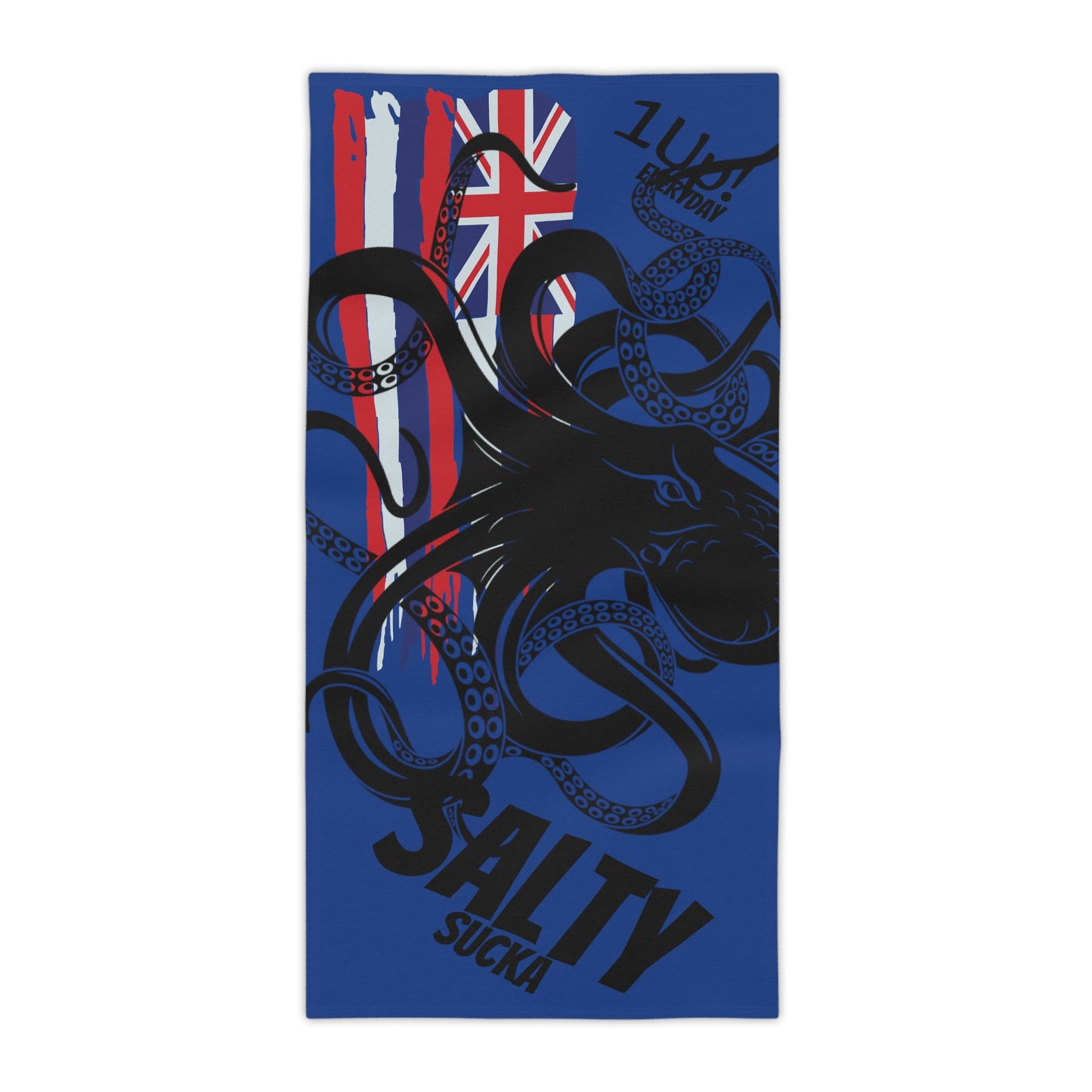 Hawaiian Octopus Beach Towels 1Up! 2 blue