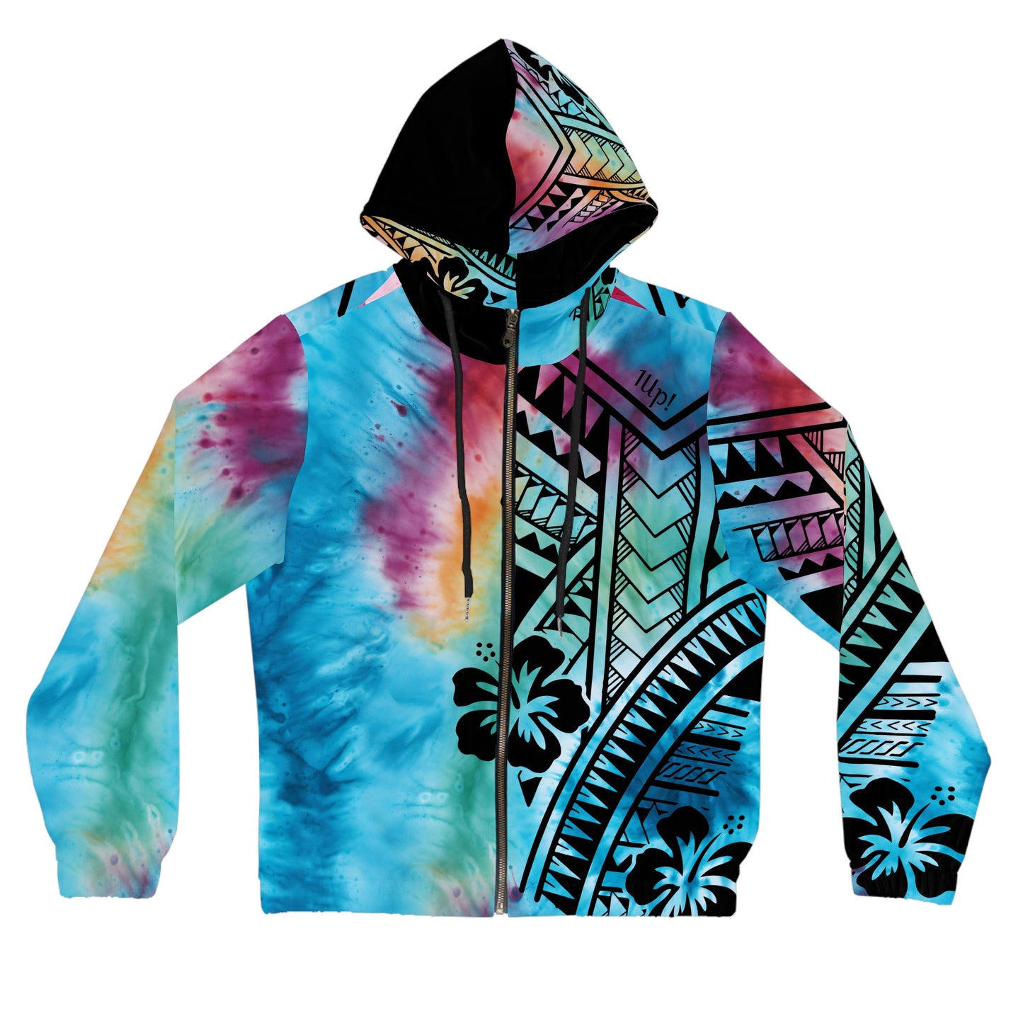 Polynesian Tribal Women’s Full-Zip Hoodie blue dye 1Up! Everyday