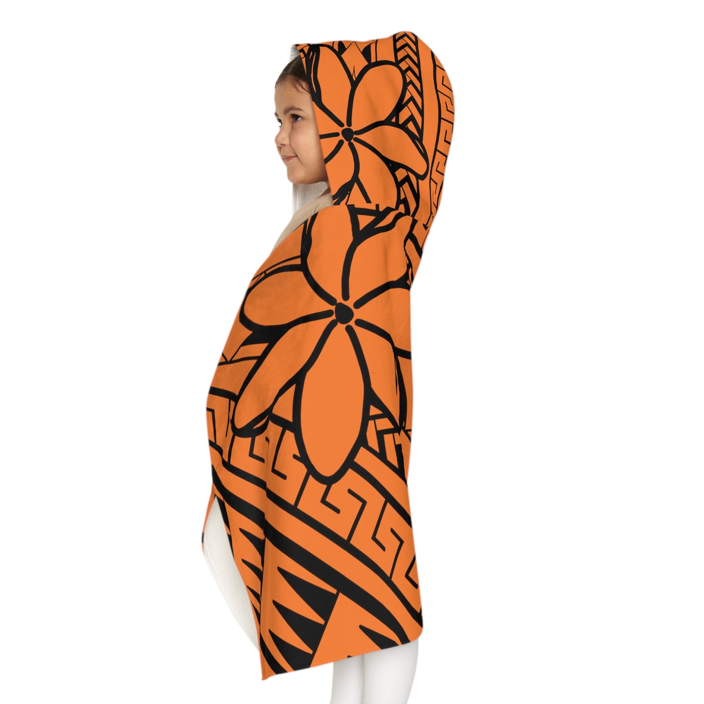 Polynesian Flower Youth Hooded Towel