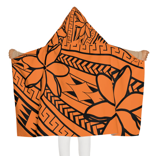 Polynesian Flower Youth Hooded Towel