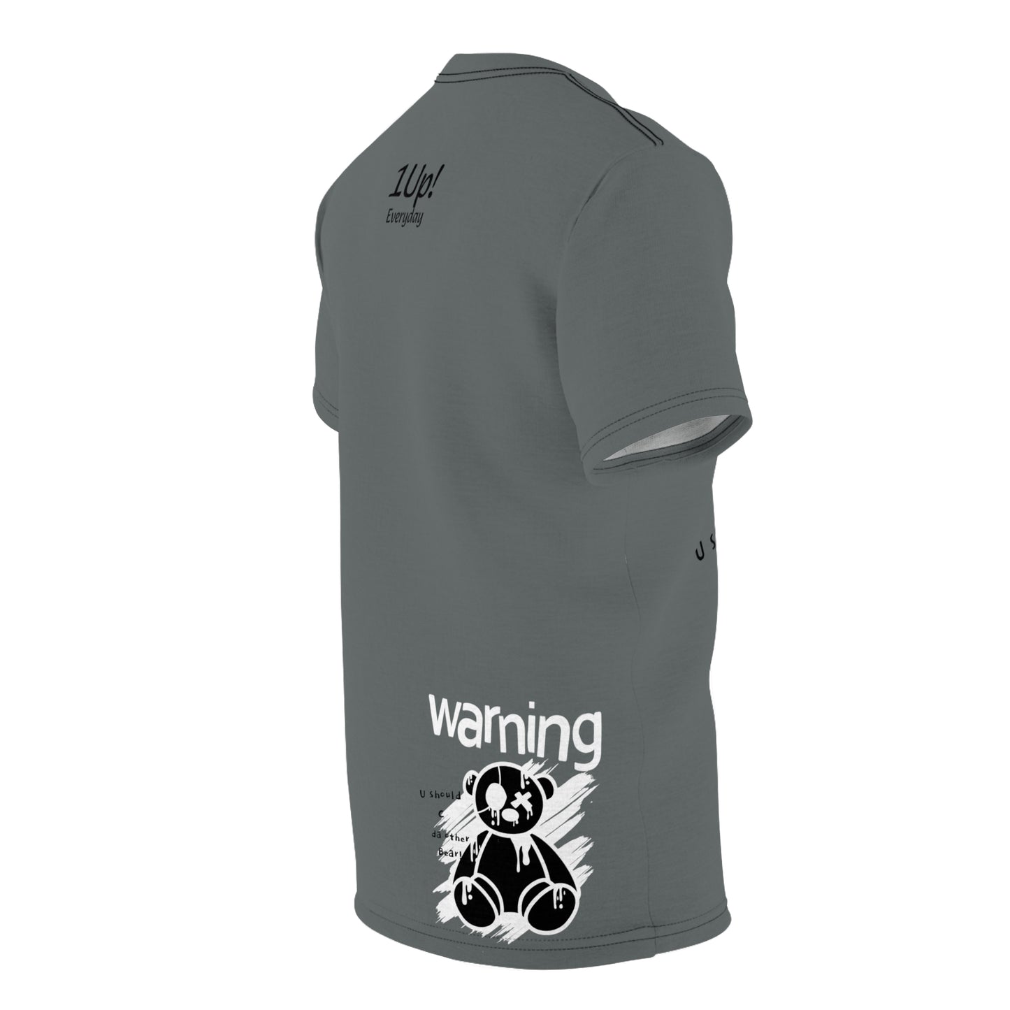 Bearurban Warning Unisex Cut & Sew Tee Streetwear 1 grey