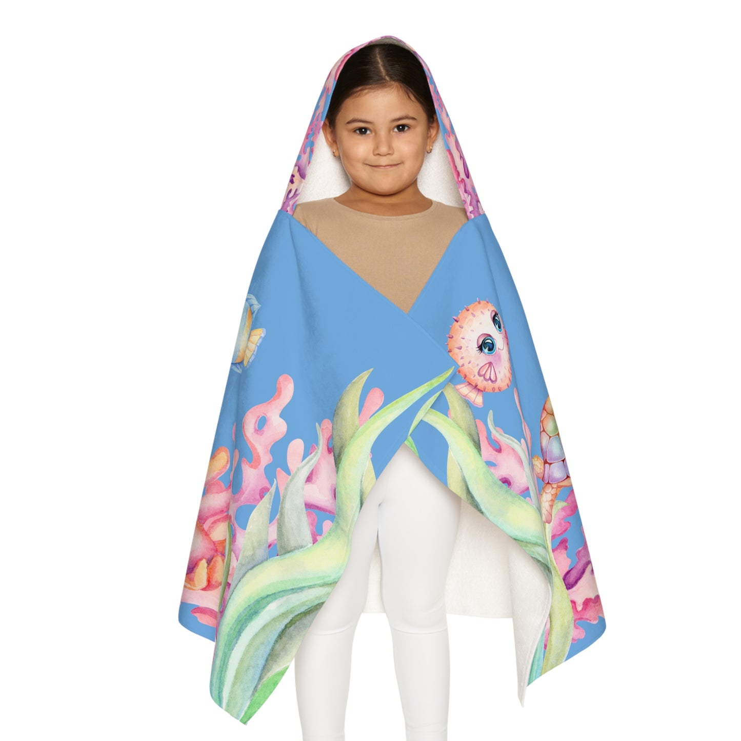 Custom under the sea Youth Hooded Towel