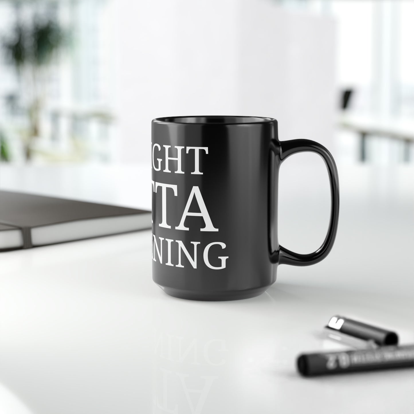 Straight Outta Gardening Custom Black Mug, 15oz