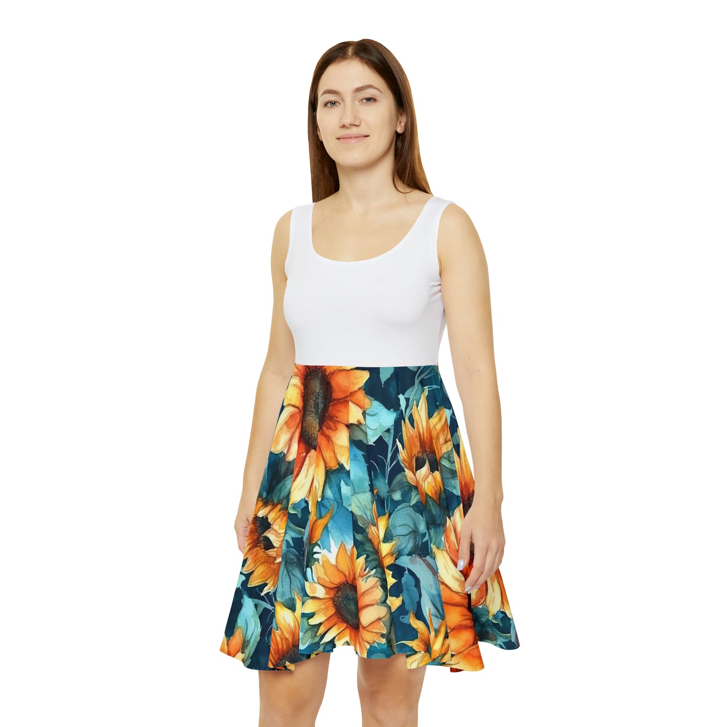 Women's Custom Sunflower Skater Dress