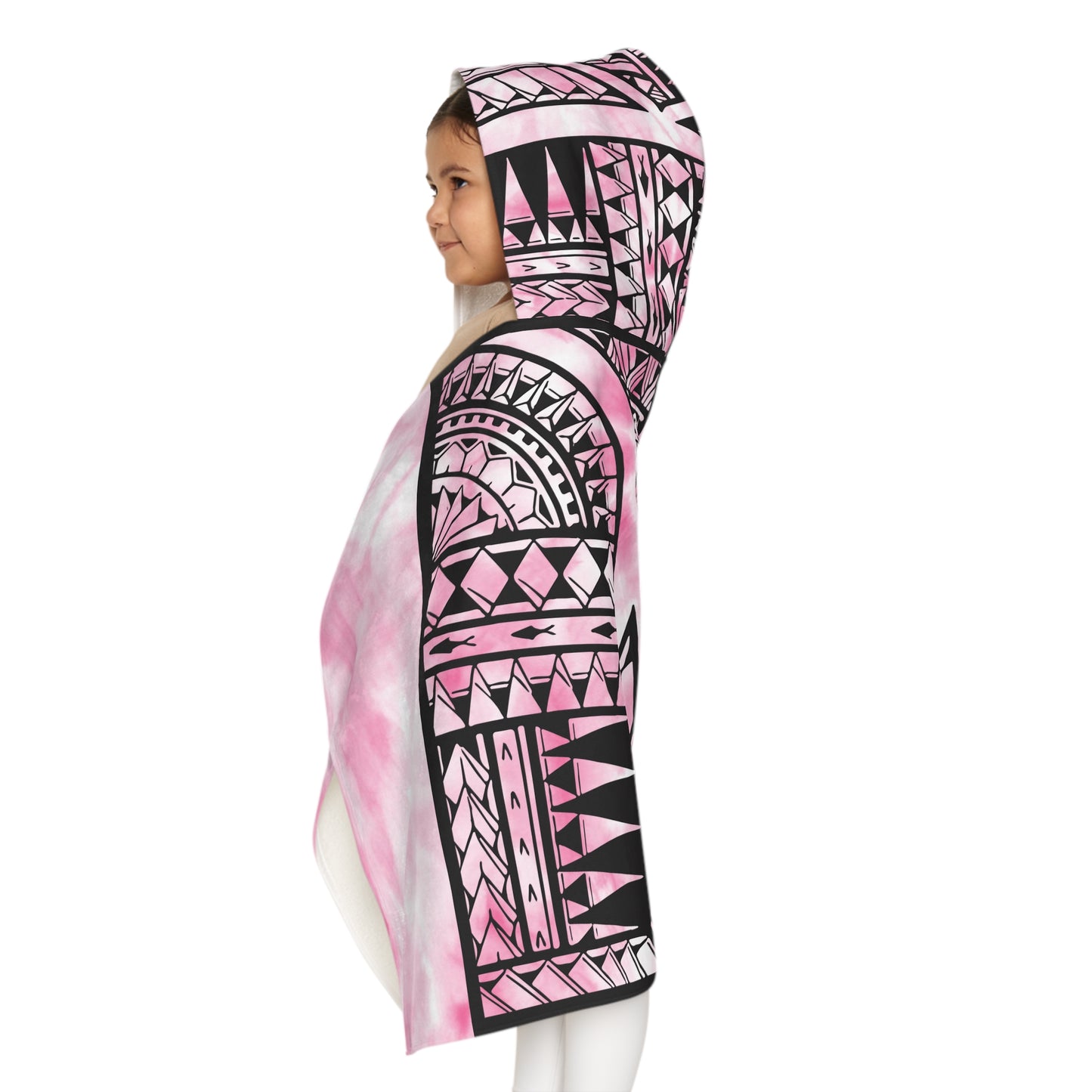 Girl Polynesian Tribal Youth Hooded Towel 1