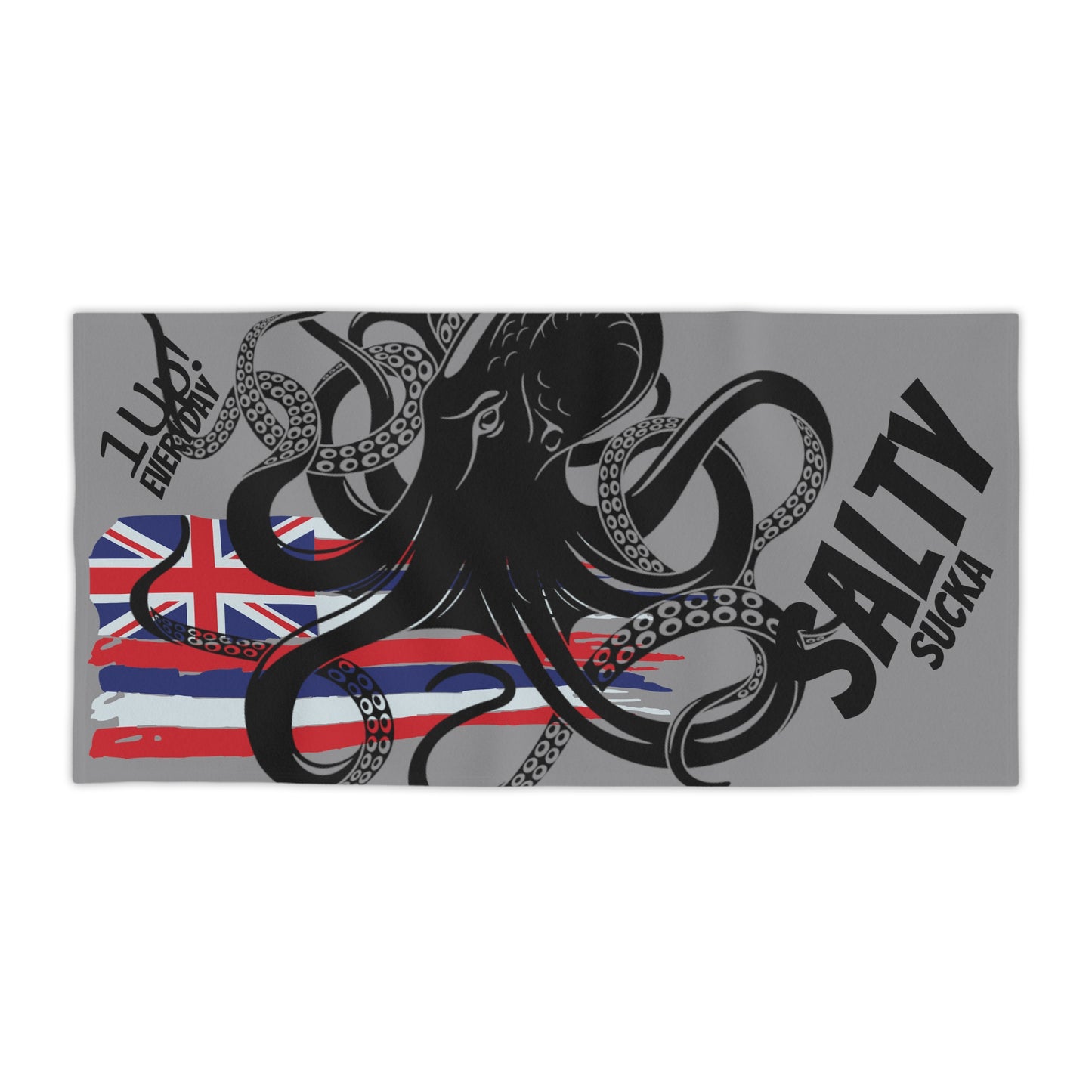 Hawaiian Octopus Beach Towels 1Up! 2 grey