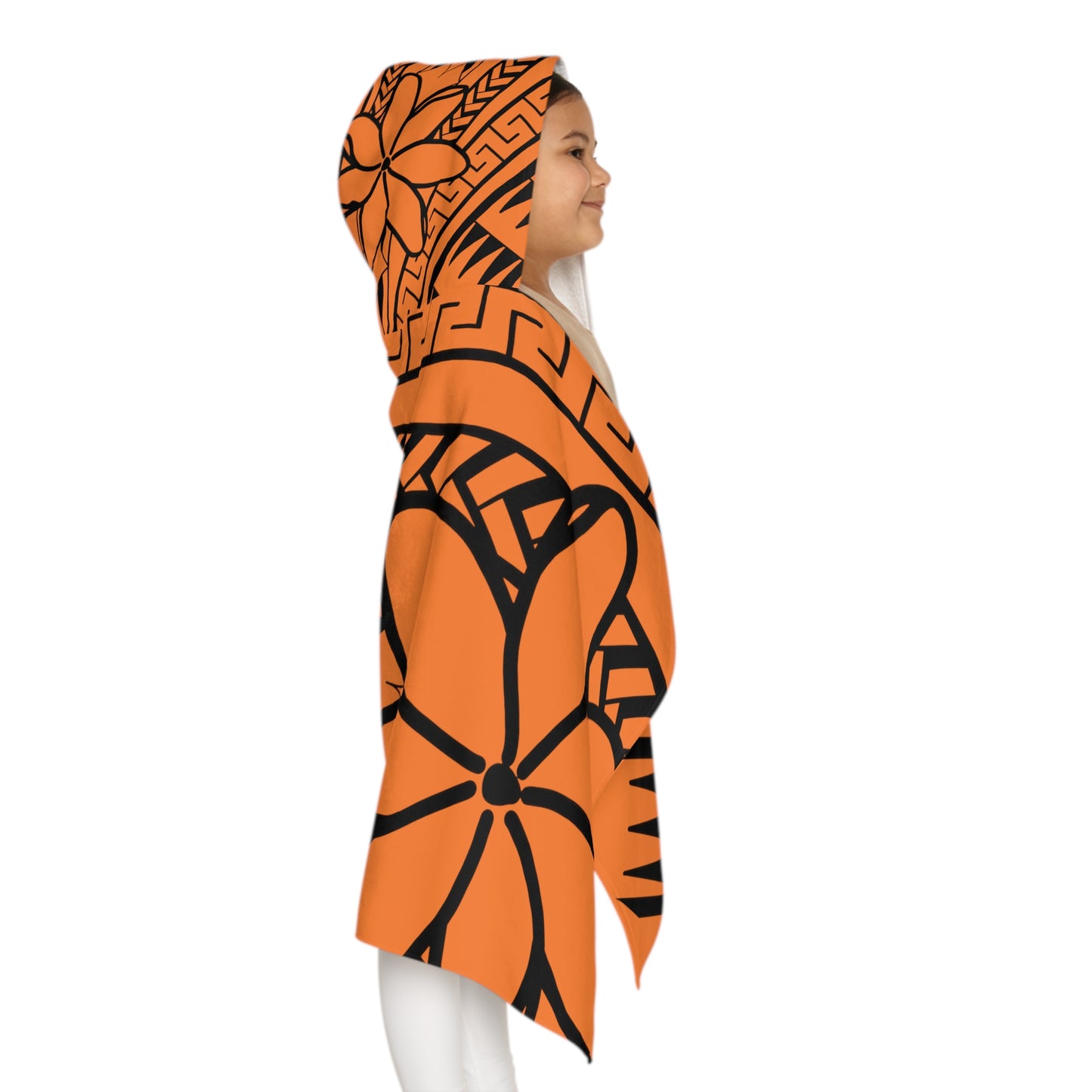 Polynesian Flower Youth Hooded Towel