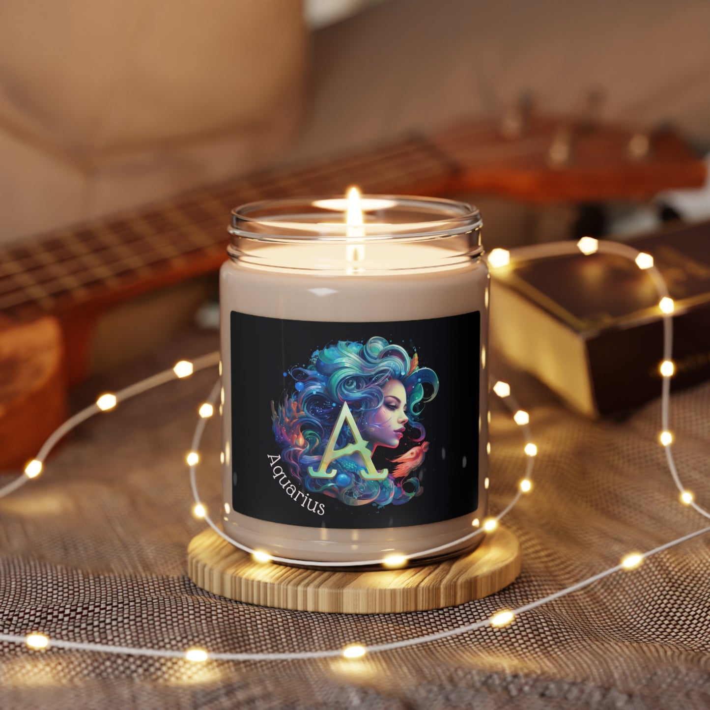 Astrology Aquarius Custom Scented Soy Candle, 9oz 1