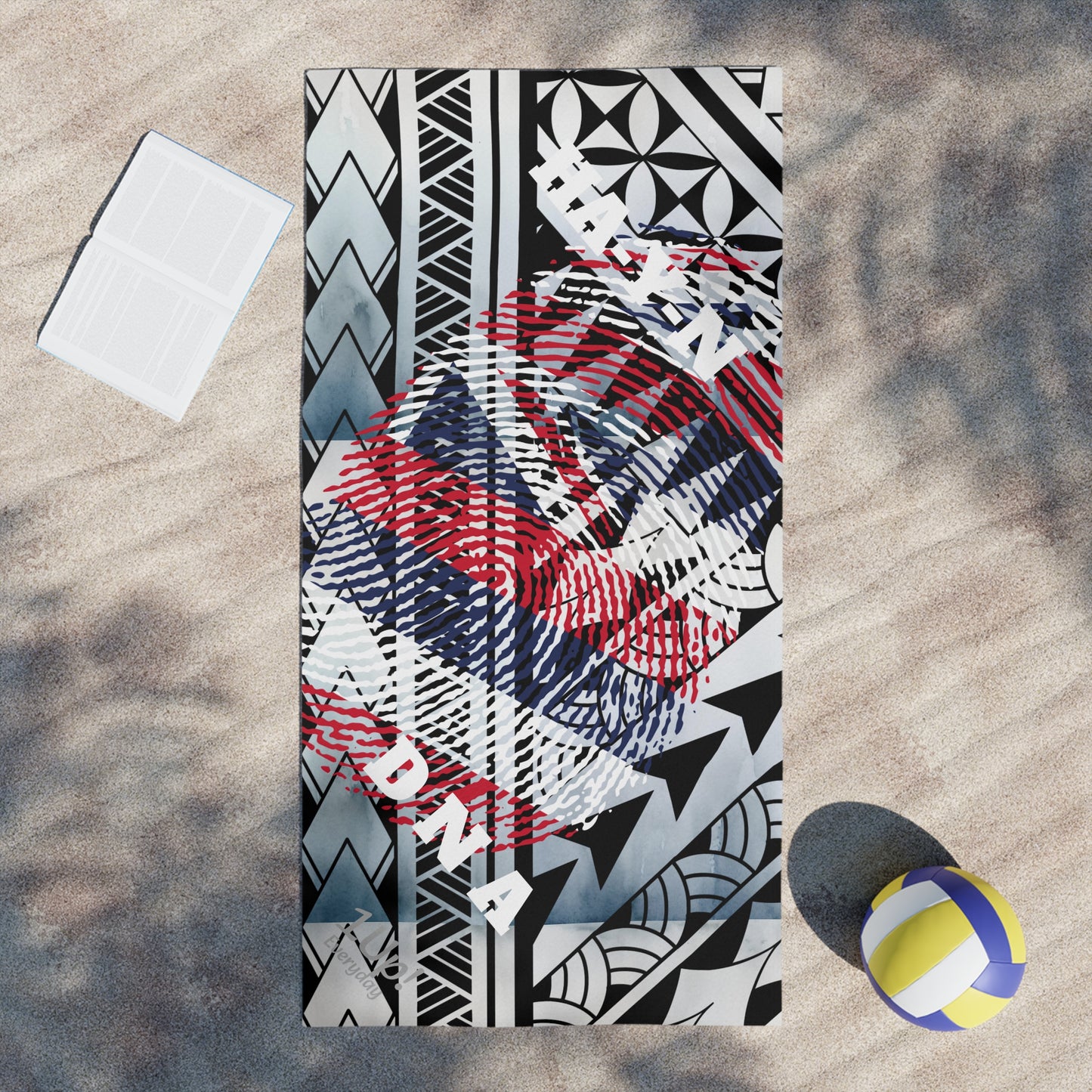 Hawaiian Flag Fingerprint Beach Towels 1Up! Everyday