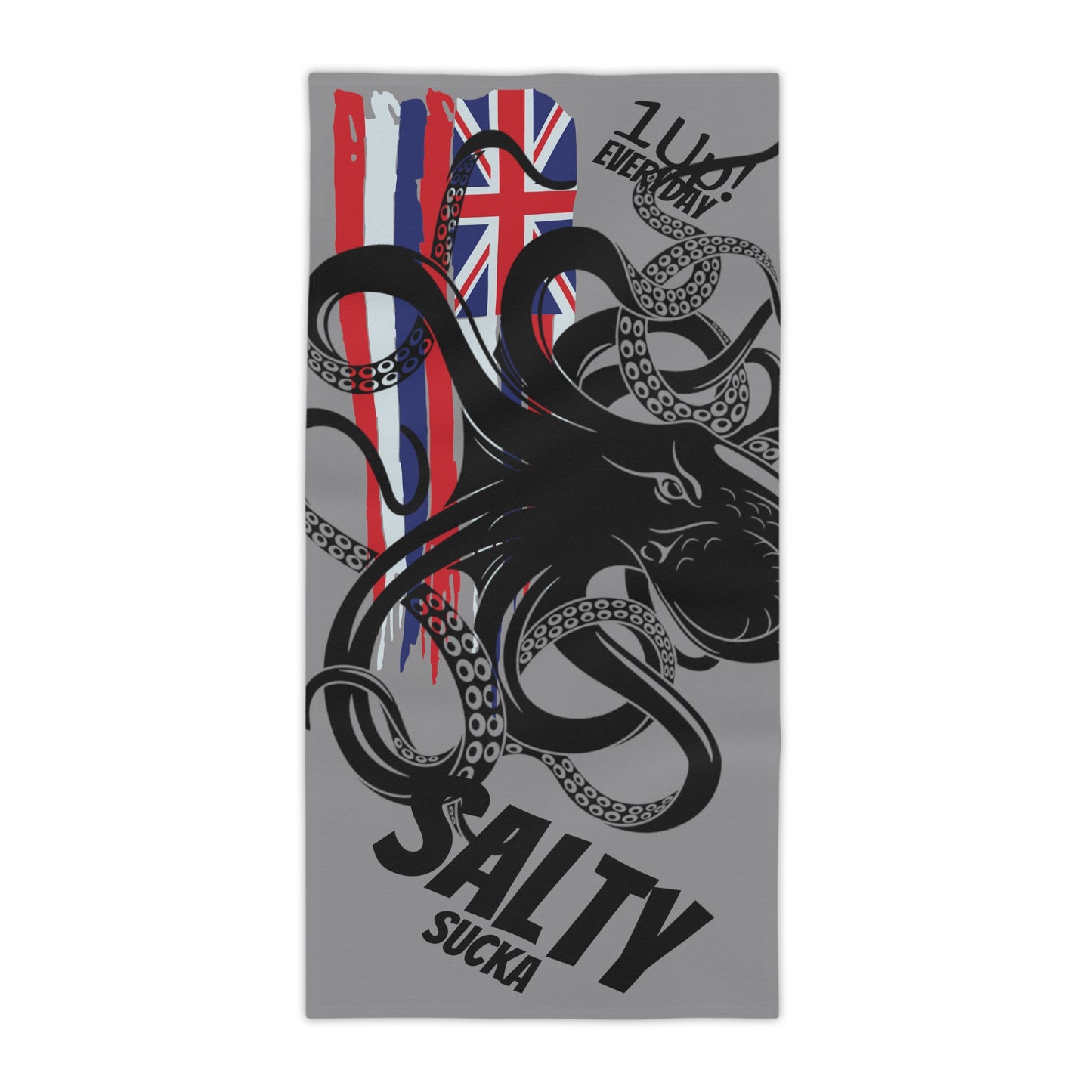 Hawaiian Octopus Beach Towels 1Up! 2 grey