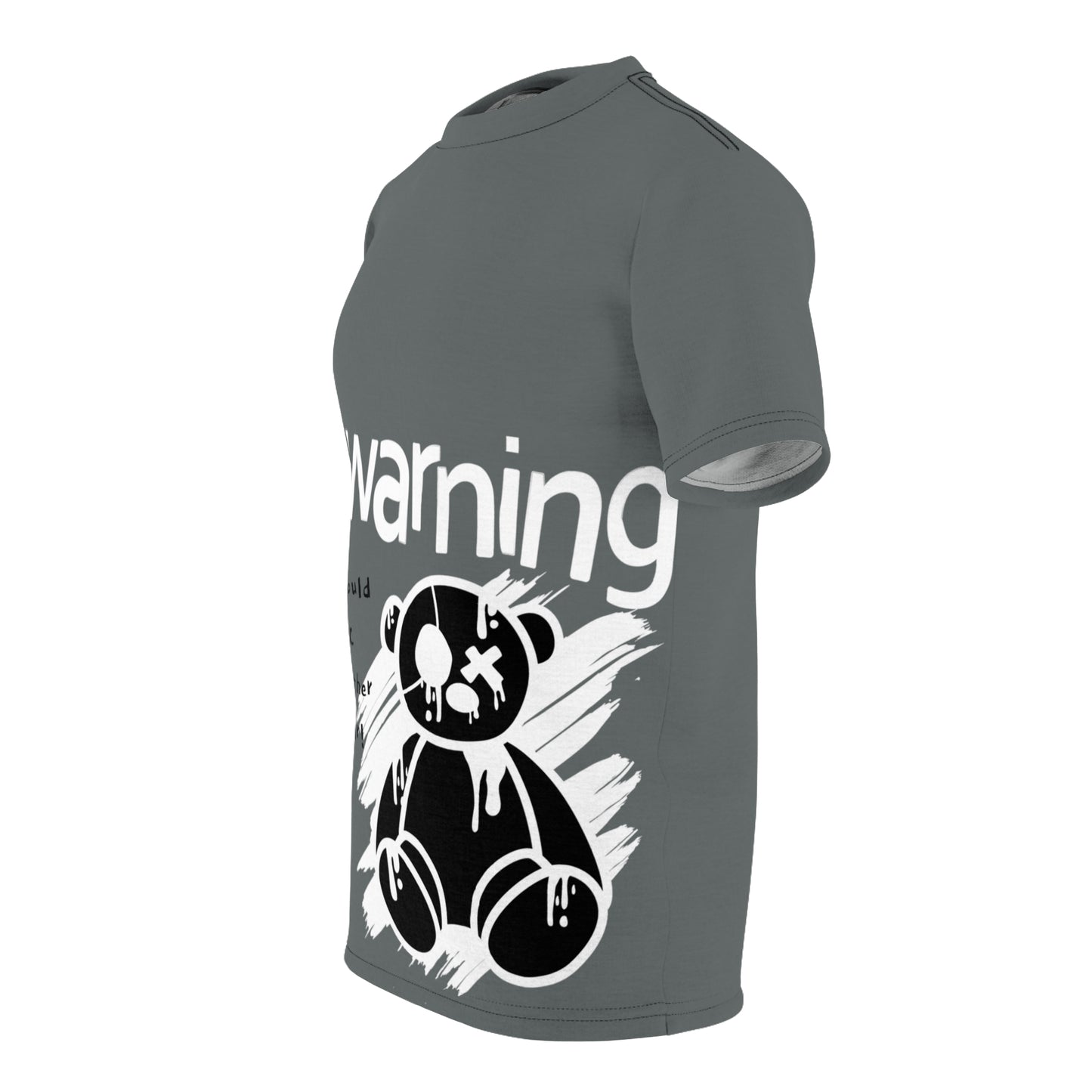 Bearurban Warning Unisex Cut & Sew Tee Streetwear 1 grey