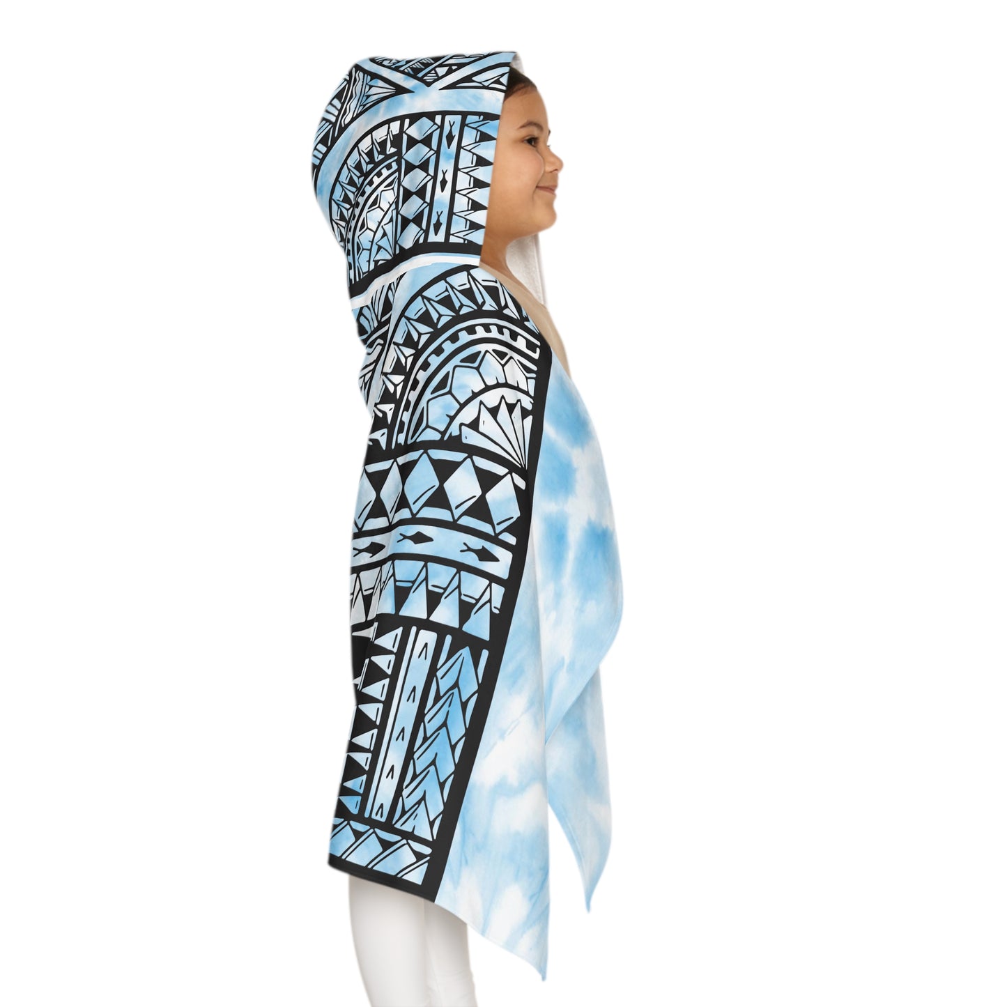 Boy's Polynesion Tribal Youth Hooded Towel 1