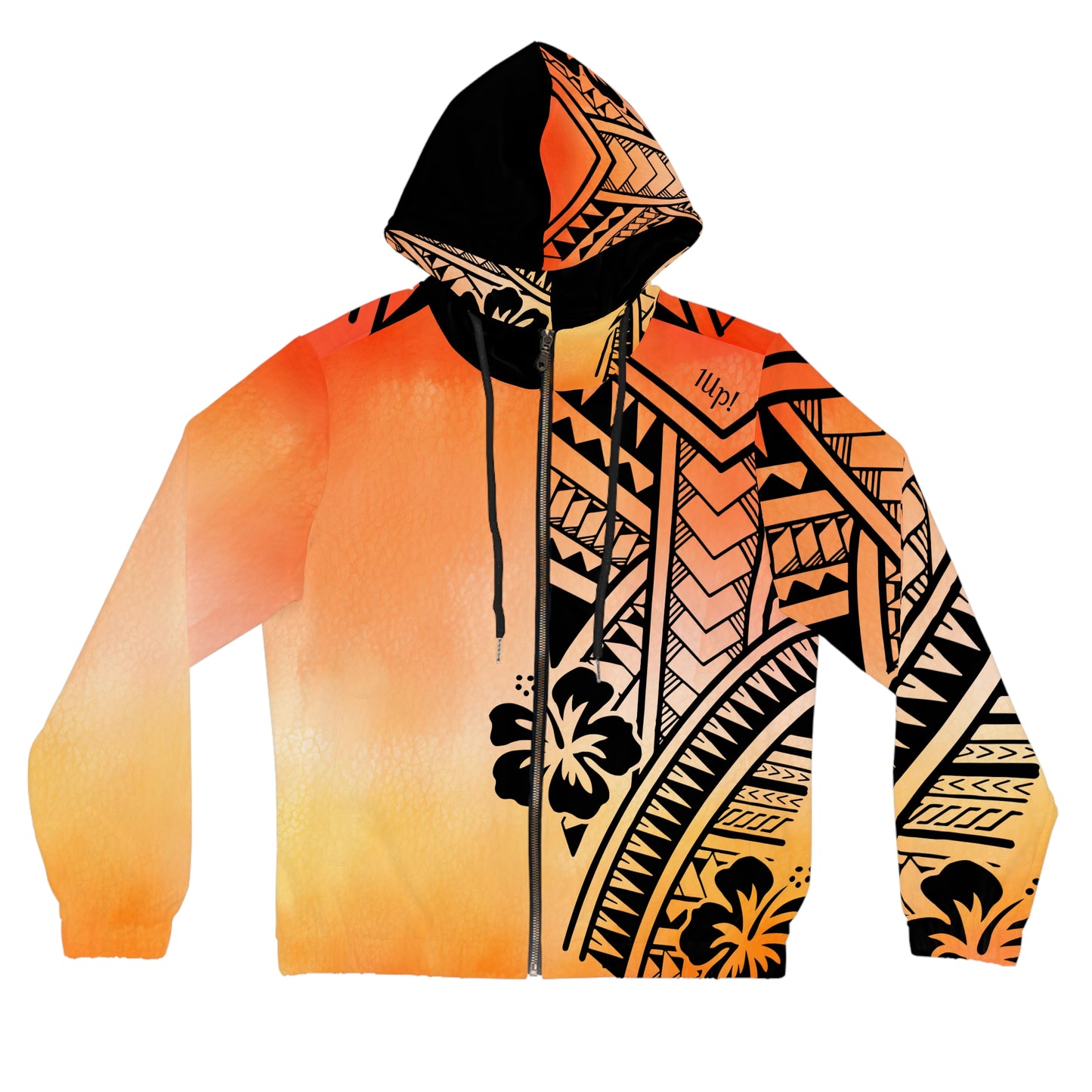 Polynesian Tribal Women’s Full-Zip Hoodie orange dye 1Up! Everyday