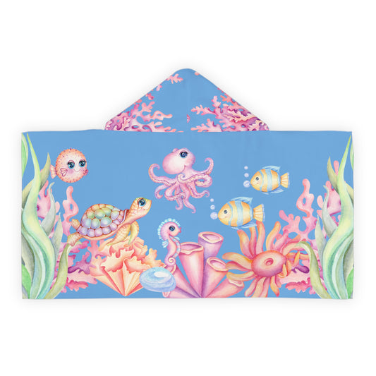 Custom under the sea Youth Hooded Towel