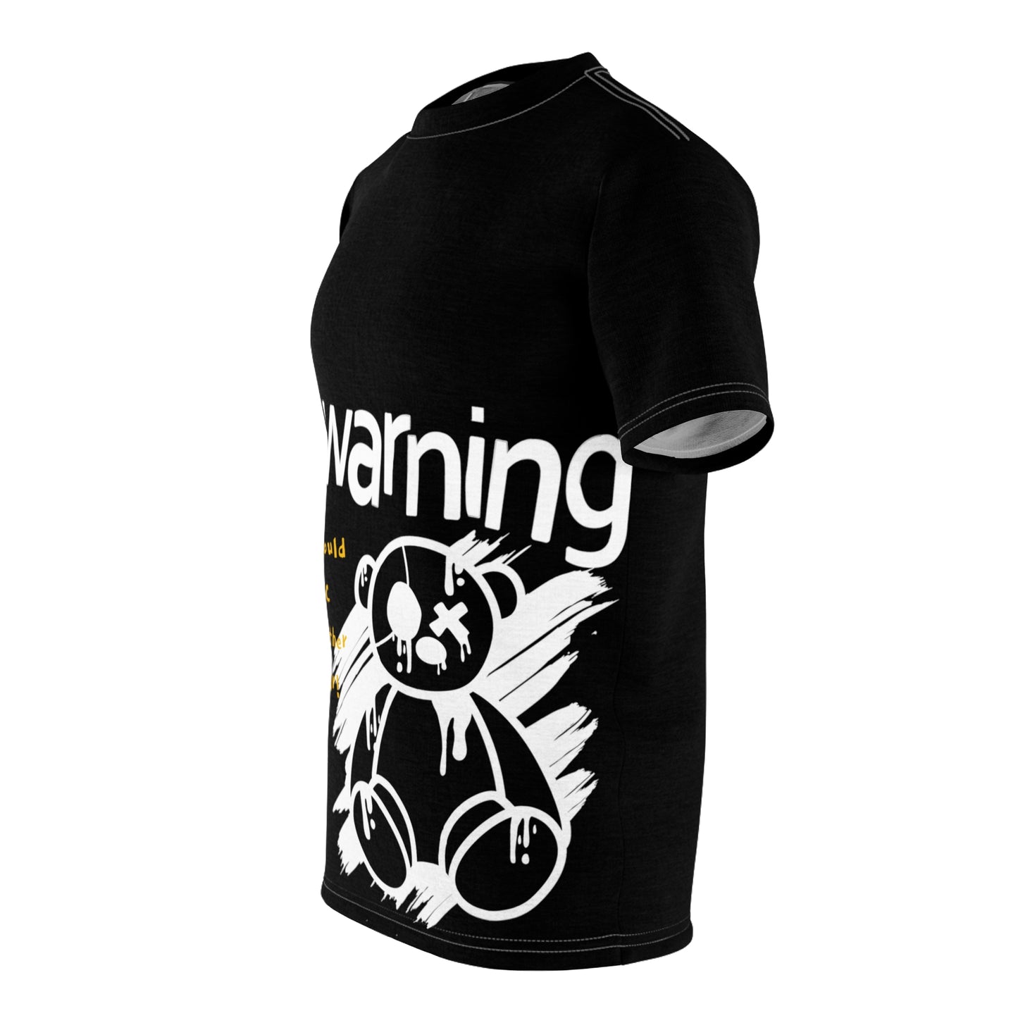 Bearurban Warning Unisex Cut & Sew Tee Streetwear 1 black