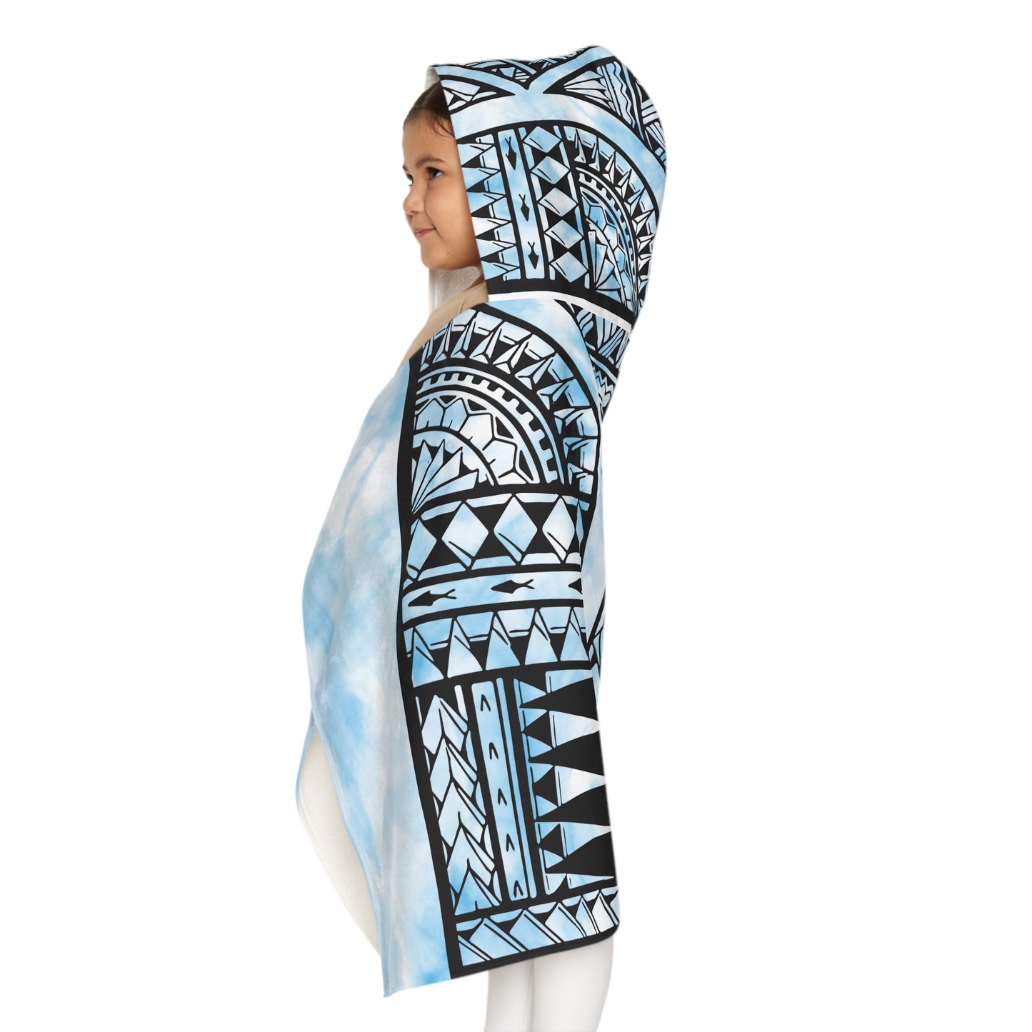 Boy's Polynesion Tribal Youth Hooded Towel 1