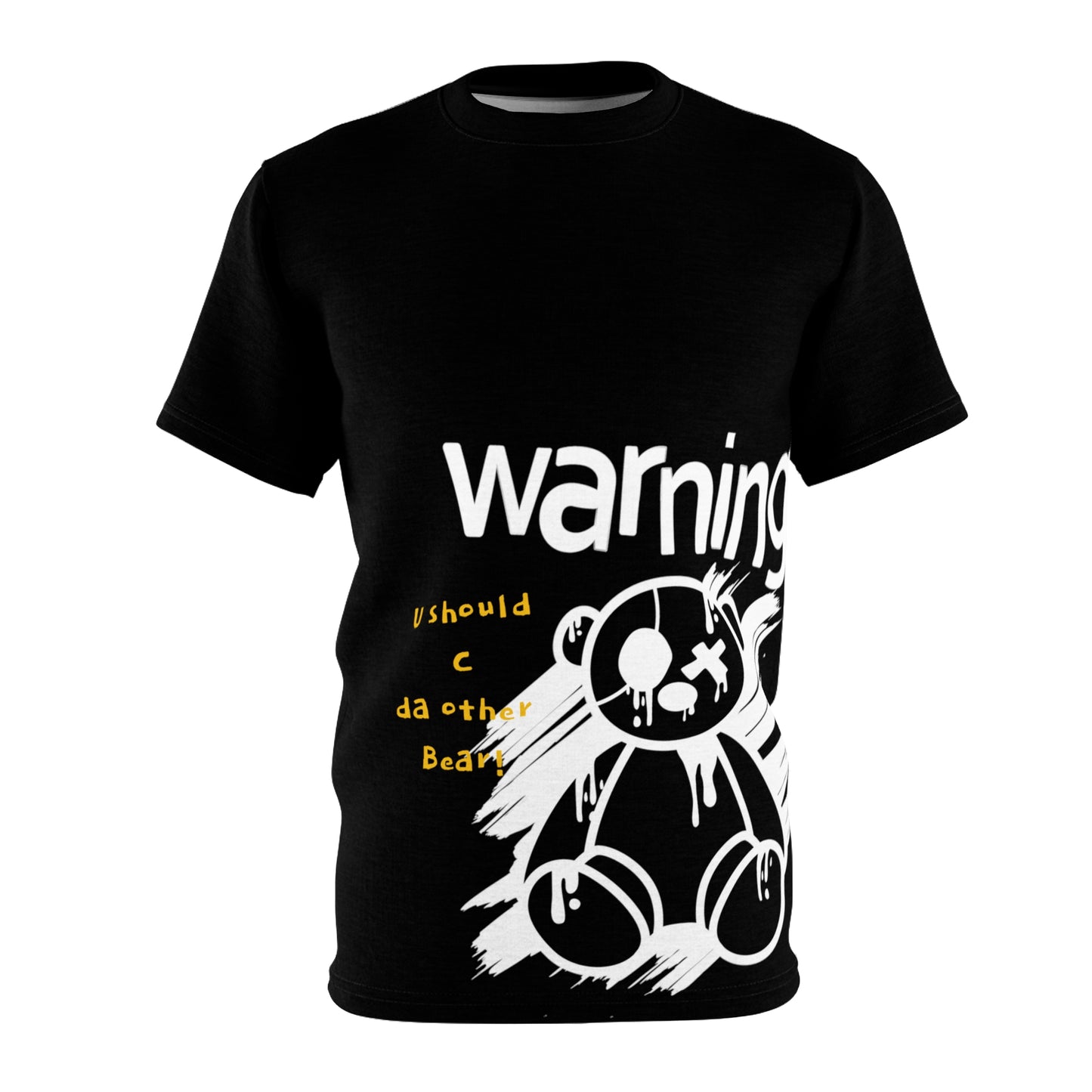 Bearurban Warning Unisex Cut & Sew Tee Streetwear 1 black