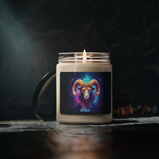 Astrology Aries Custom Scented Soy Candle, 9oz 1