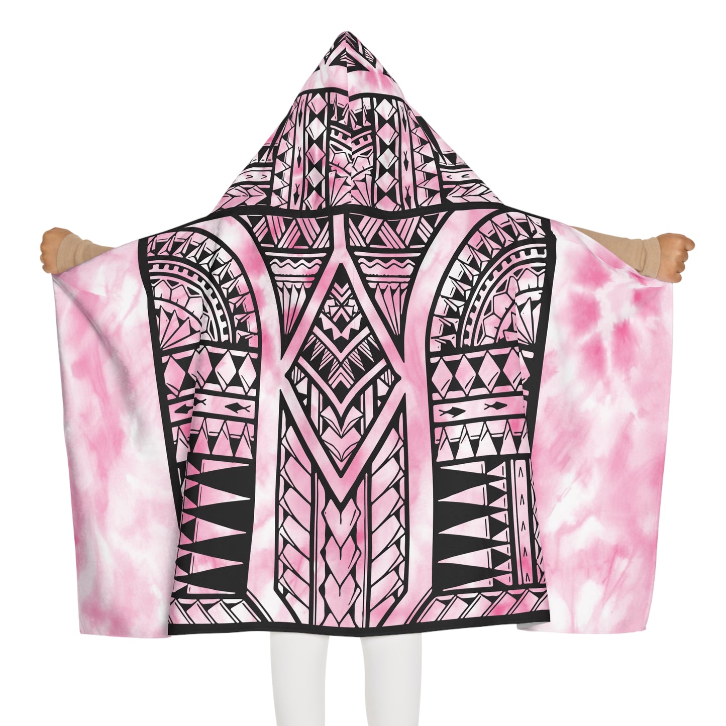 Girl Polynesian Tribal Youth Hooded Towel 1