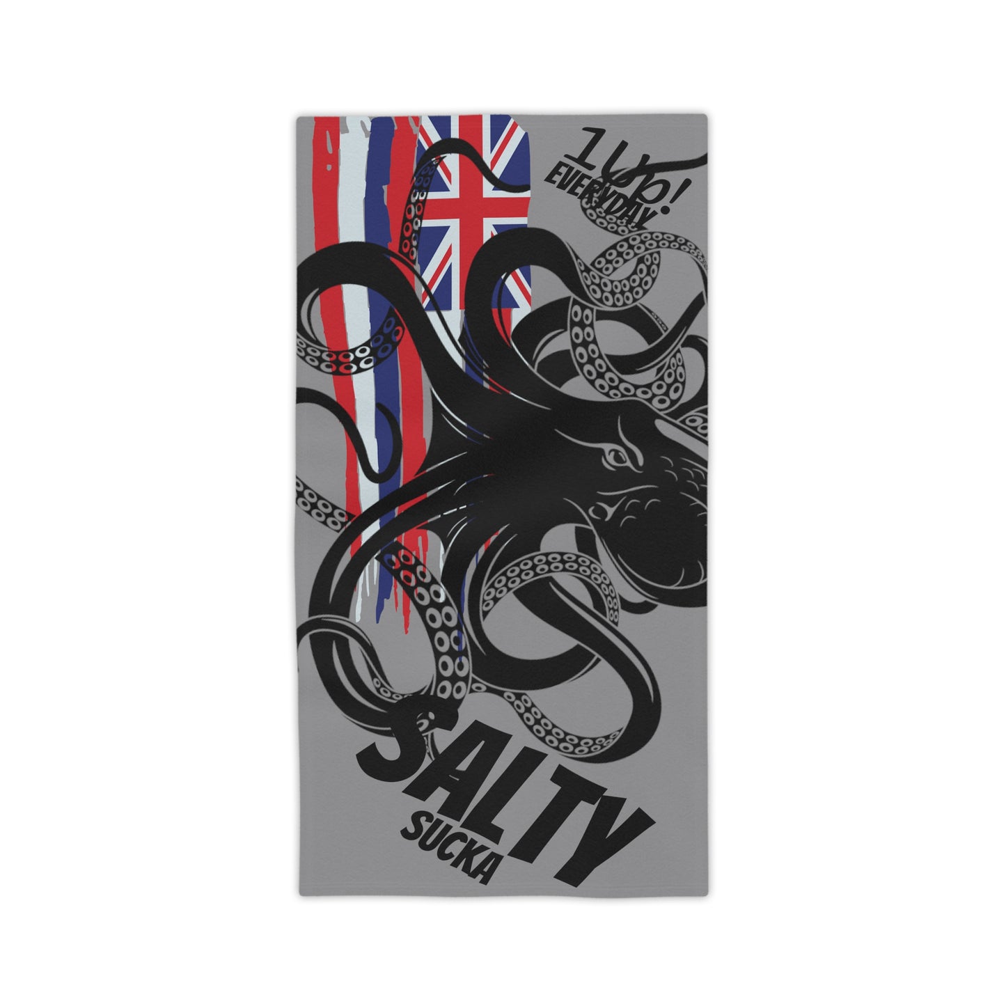 Hawaiian Octopus Beach Towels 1Up! 2 grey