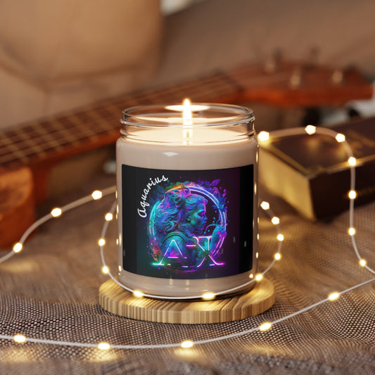 Astrology Aquarius Custom Scented Soy Candle, 9oz 2