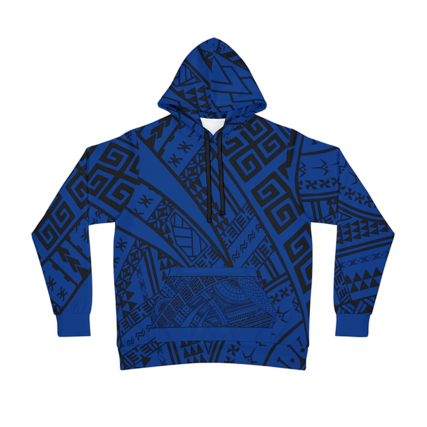 Polynesian Tribal w/ Hawaiian Flag Athletic Hoodie (AOP) 1Up! 4 blue