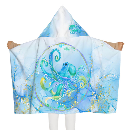 Youth Octopus Hooded Towel blue