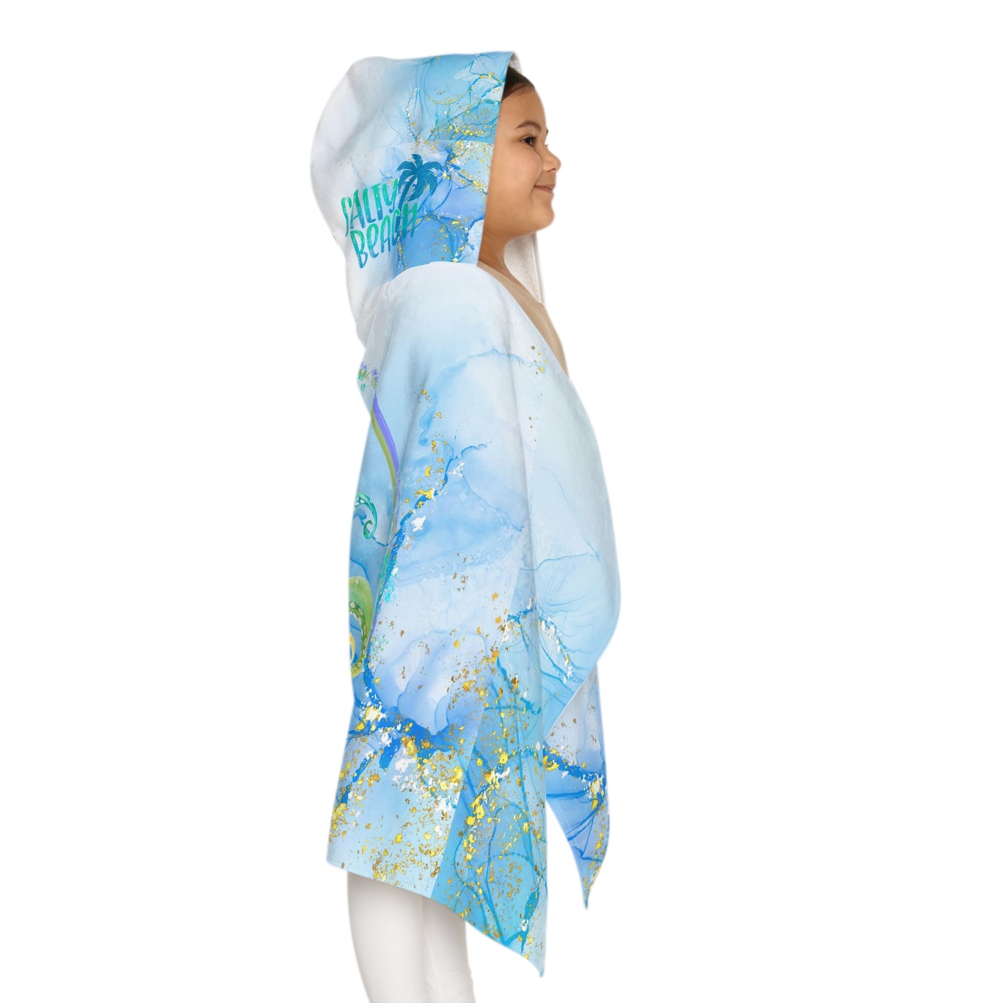 Youth Octopus Hooded Towel blue