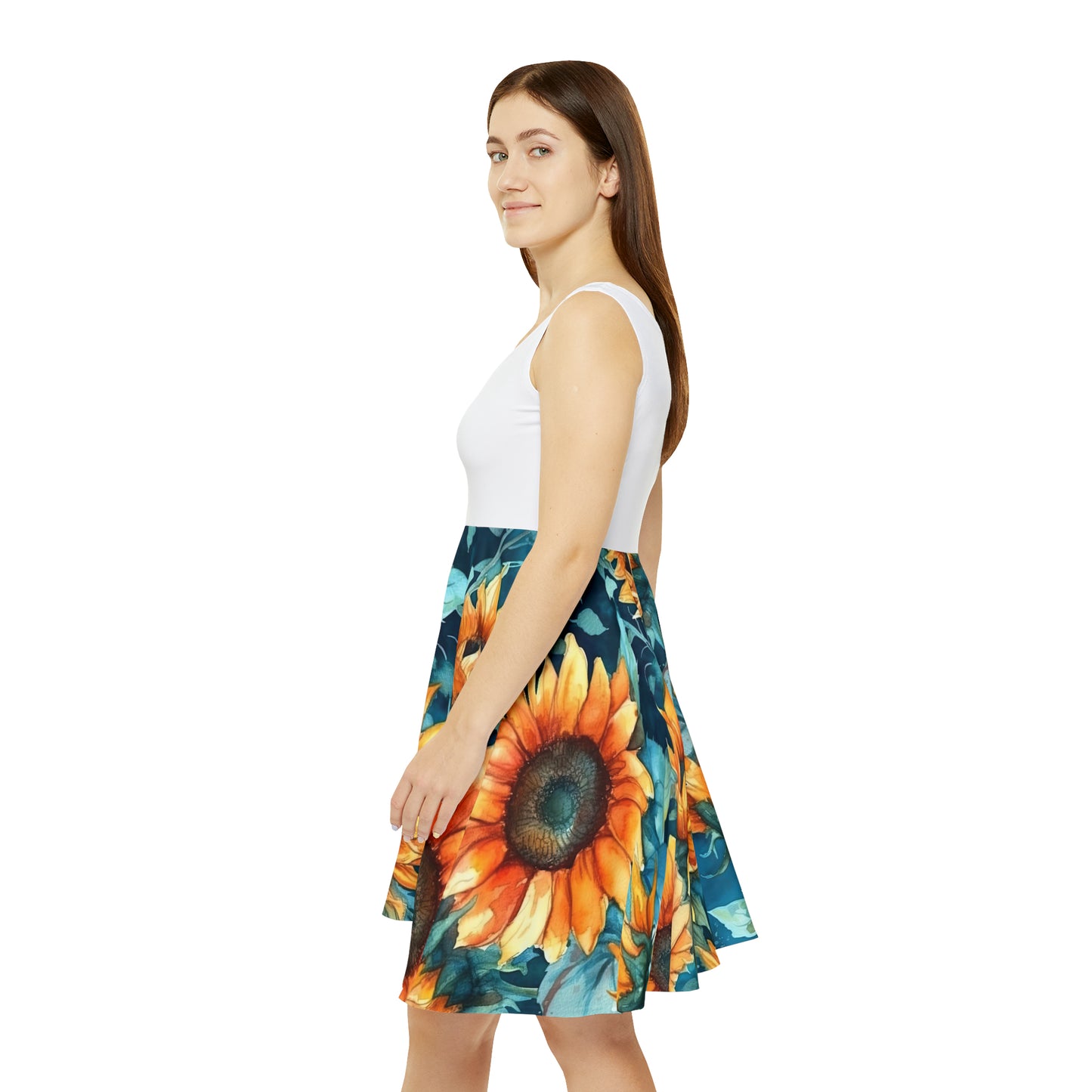 Women's Custom Sunflower Skater Dress