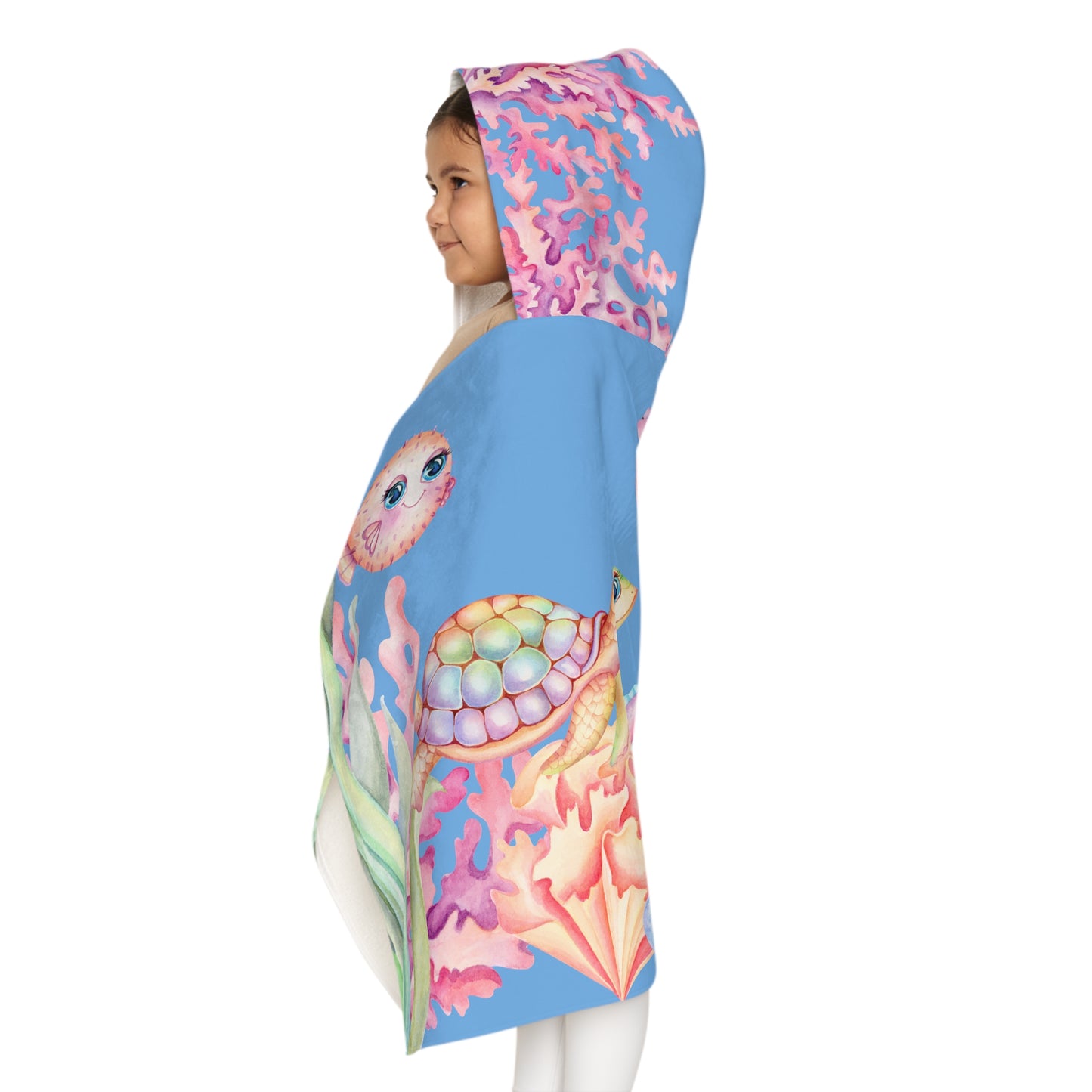 Custom under the sea Youth Hooded Towel