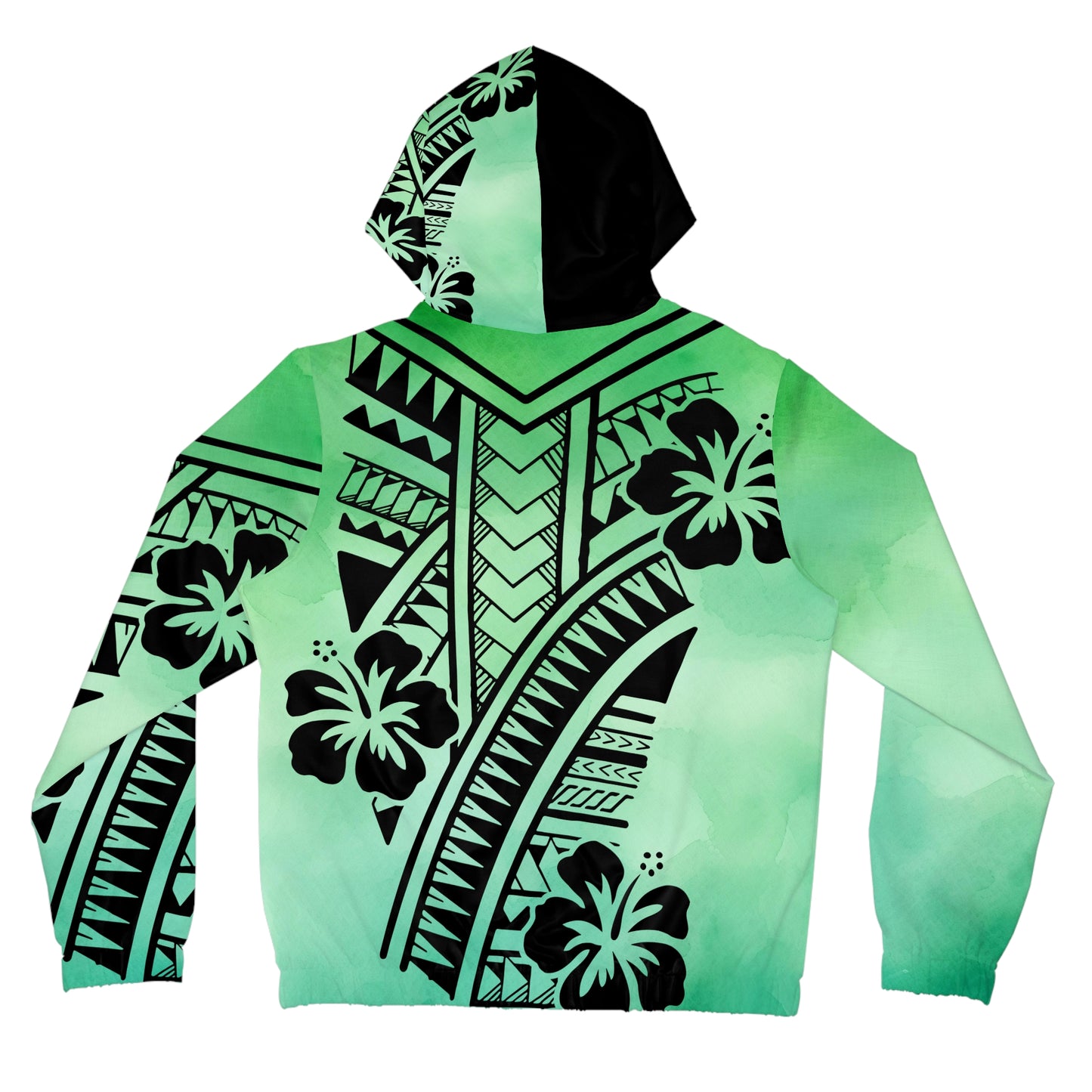 Polynesian Tribal Women’s Full-Zip Hoodie green dye 1Up! Everyday