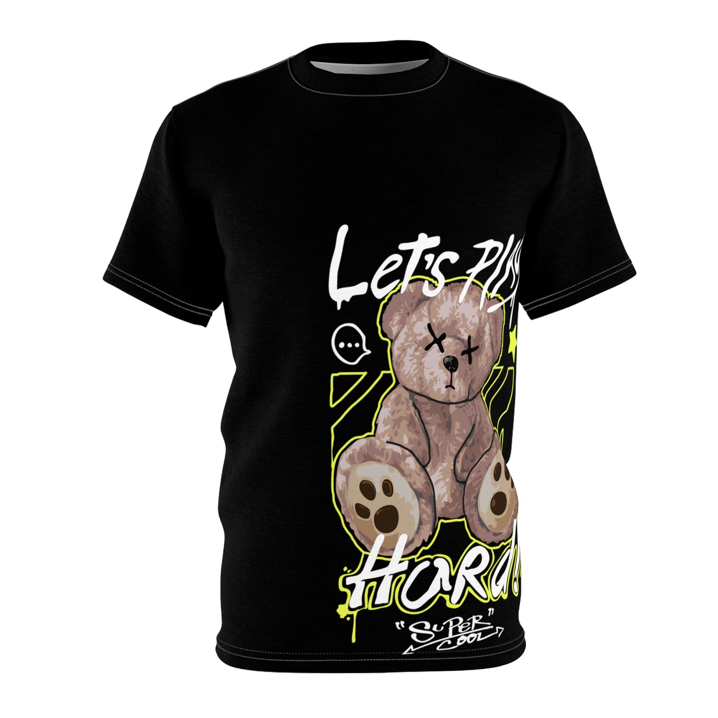 Custom Bearurban Let's Play Hard Unisex Cut & Sew Tee Streetwear 2 black