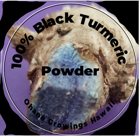 Black Turmeric Powder 100% .5 oz. - Made from a dark source of live black turmeric from Hawaii.