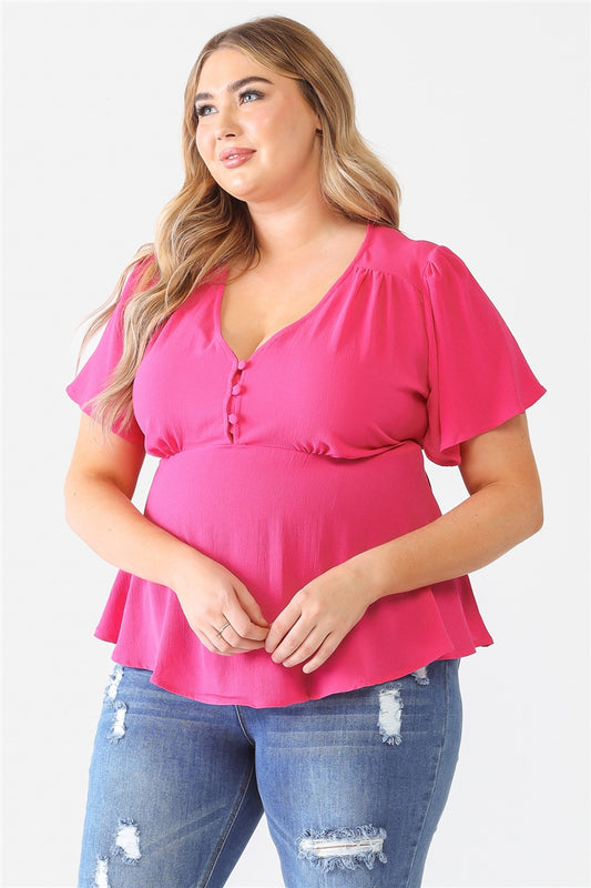 Plus Tie Detail Flare Top