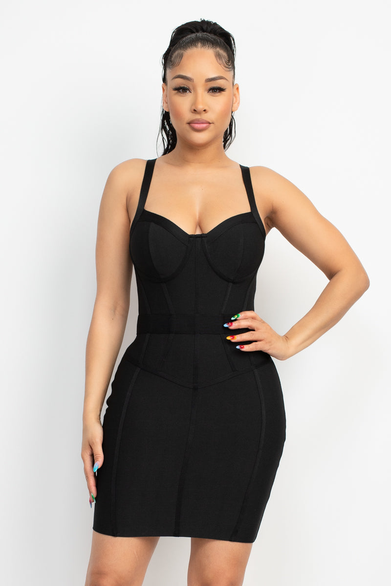 Sweetheart Wide Strap Bandage Dress